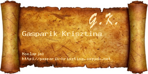 Gasparik Krisztina névjegykártya